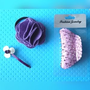 3/$20 *Brand New* Set of Purple Hair Accessories